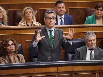 Félix Bolaños en el Congreso, este miércoles. 