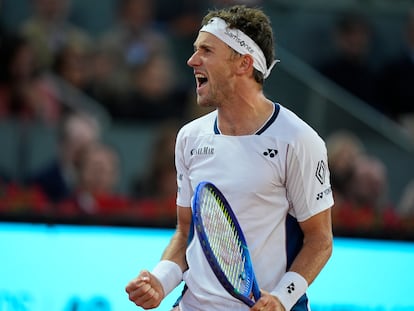 Casper Ruud celebra su triunfo en Madrid. 