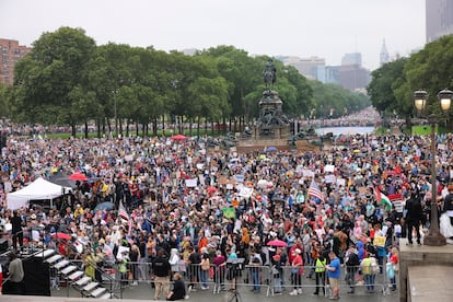 Asistentes a la protesta en Philadelphia.
