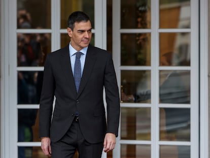 El presidente del Gobierno, Pedro Sánchez, en Moncloa, el 13 de marzo.