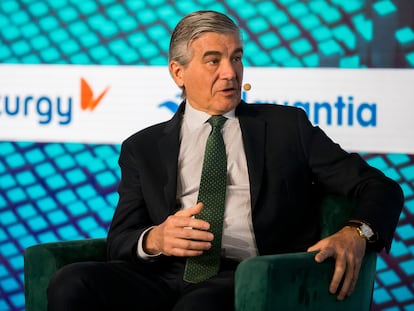 Francisco Reynés, presidente ejecutivo de Naturgy y vicepresidente ejecutivo de Criteria, durante el foro CREO en Madrid, a finales de mayo. 
