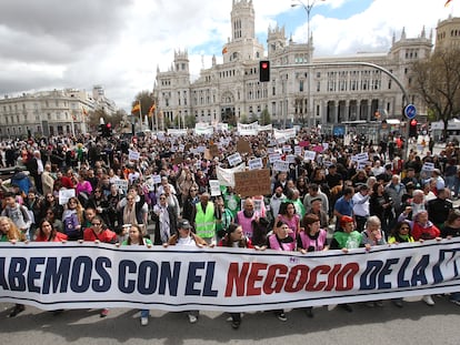 Manifestación por el derecho a la vivienda en Madrid el pasado abril.
