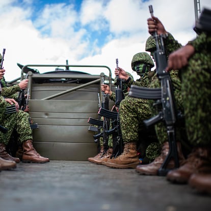 Soldados colombianos en Bogotá, en 2023.