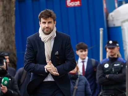 El exjugador del FC Barcelona Gerard Piqué, a su llegada al juzgado como investigado por el contrato de la RFEF que llevó la Supercopa a Arabia Saudí el pasado viernes.