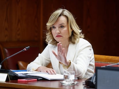 La ministra de Educación y portavoz del Gobierno, Pilar Alegría, comparece en la comisión de investigación del Senado sobre el 'caso Koldo'.