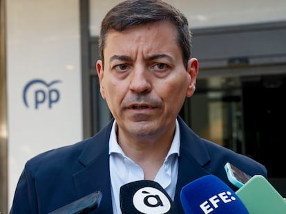 José Luis Bayo, este miércoles en la sede del PP en Madrid.