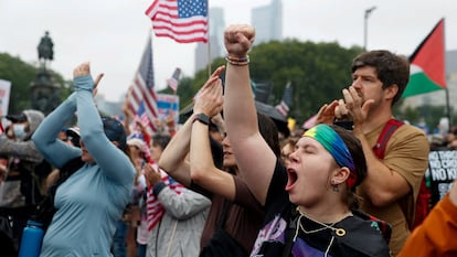 Protesters in Philadelphia, Pennsylvania, this Saturday.