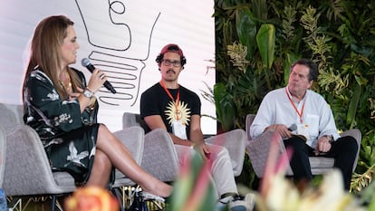 Mariajosé Quiceno, Jorge Caraballo Cordovez y Roberto Pombo.