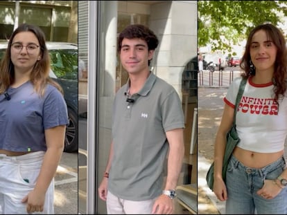 Varios estudiantes en la Universidad Complutense de Madrid, este martes.