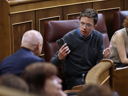 Íñigo Errejón, durante un pleno del Congreso de los Diputados.