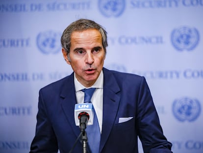 El director del OIEA, Rafael Grossi, el 28 de abril en Nueva York. 