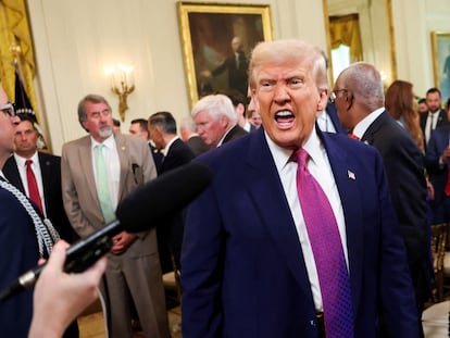El presidente de Estados Unidos, Donald Trump, este jueves en la Casa Blanca.