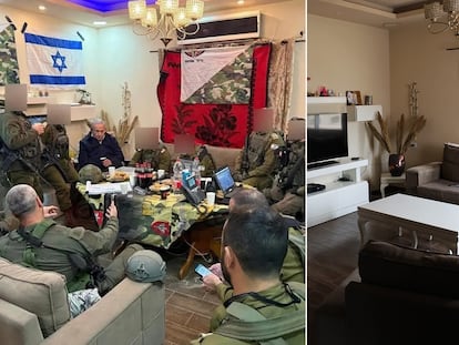 Interior del salón de una casa de Tulkarem donde Netanyahu se reunió con mandos militares israelíes el 21 de febrero y, estos días, tras ser desalojada y recuperada por sus propietarios.