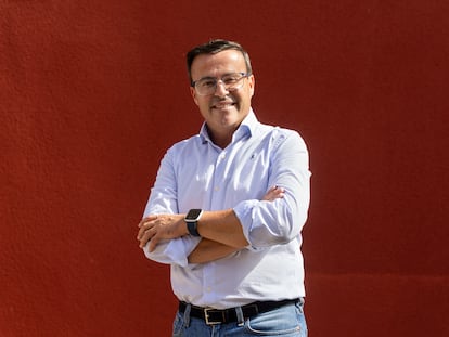 Miguel Angel Gallardo, secretario general del PSOE de Extremadura, en Mérida en septiembre de 2024. 