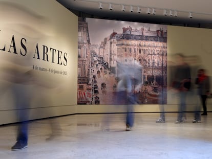 Entrada a la exposición ‘Proust y las artes’, en el Museo Nacional Thyssen-Bornemisza en Madrid. 