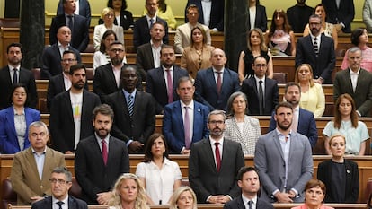 Bancada del PSOE el miércoles en el Congreso.
