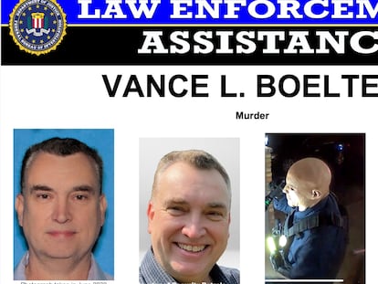 Imagen proporcionada por el FBI con fotos de Vance L. Boelter.
