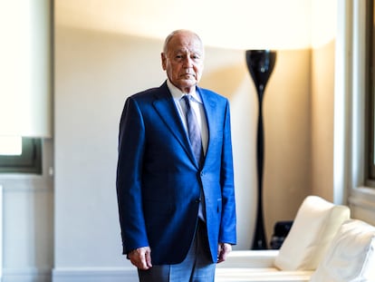 El secretario general de la Liga Árabe, Ahmed Aboul Gheit, en la sede de Casa Árabe en Madrid, este lunes.