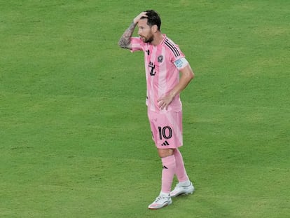 Messi, durante el partido contra el Al-Ahly en el estadio Hard Rock.