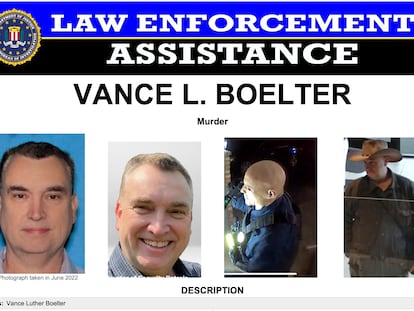 Imagen proporcionada por el FBI con fotos de Vance L. Boelter.